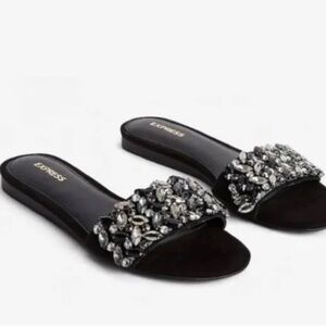 Super cute Jeweled Express Slides- size 8